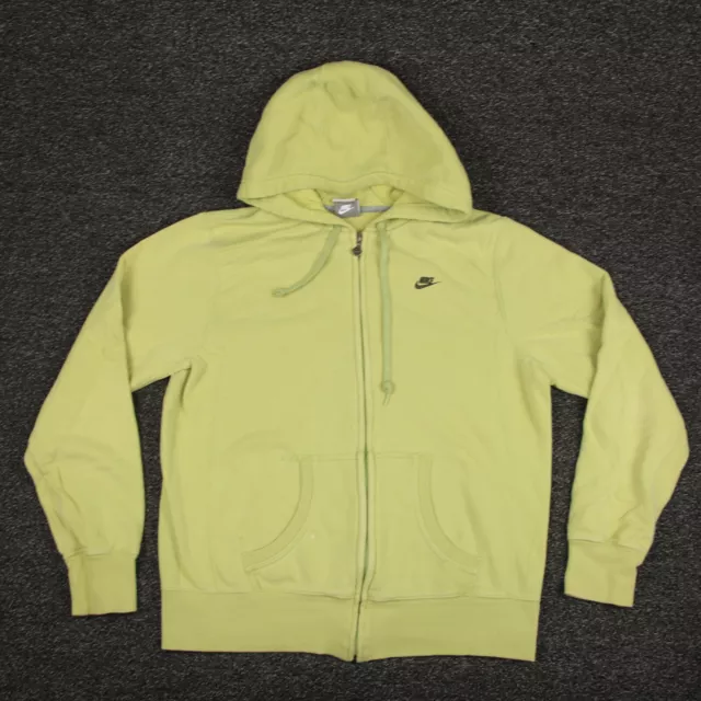 Nike Jacket Girls Medium Green Full Zip Long Sleeve Hooded Pockets Running Youth