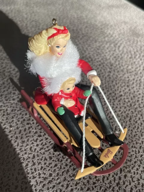 Barbie Ornament Winter Fun With Barbie & Kelly Hallmark Keepsake Ornament (2000)