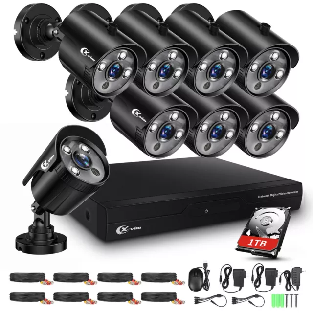 XVIM 1080P 8CH Security Cameras System Home Surveillance H.265 DVR CCTV IR Night 2