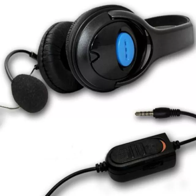 Deluxe Headset Headphone With Microphone +Volume Control For Ps4 Controller & Pc 2