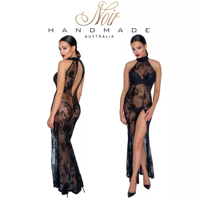 Vestito nero trasparente best sale lungo