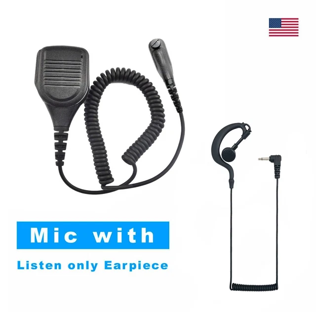 Speaker Mic & 3.5mm Listen Only Earbud Earpiece for Motorola APX900, XPR7550e