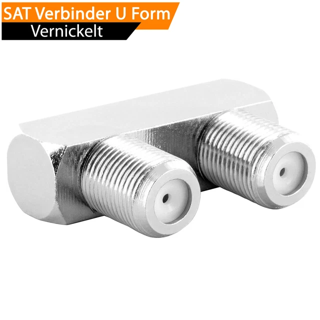 2x SAT F-Verbinder U-Form - Adapter Für Koaxialkabel In Unterputzdosen