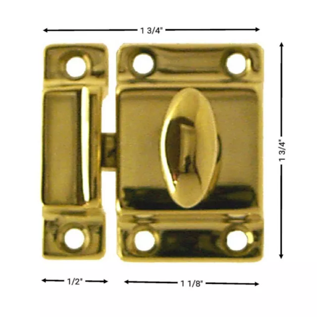 1-3/4" Flush Mount CABINET LATCH - Cast Brass Latch Polished Nickel Finish 3