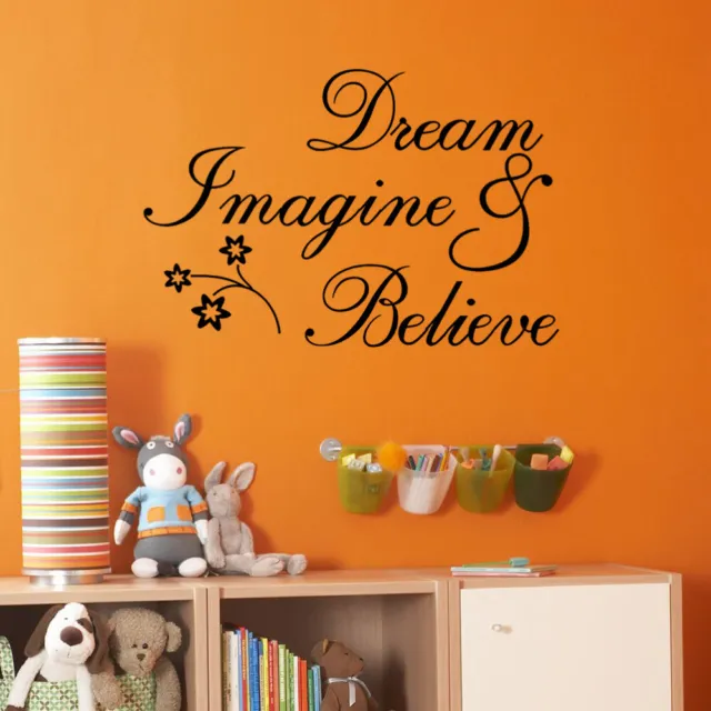 Pegatina de pared Dream Imagine Believe vinilo carta palabras tatuaje de pared extraíble hágalo usted mismo