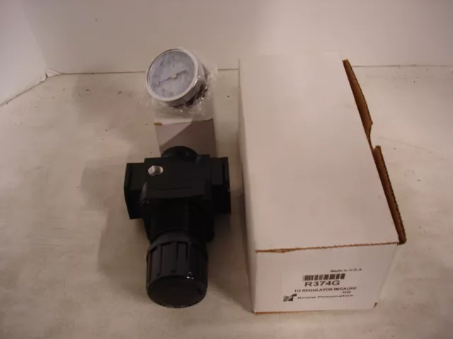 Arrow Pneumatics MidFlow 1/2" NPT Air Regulator R374G  250 PSI