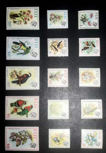 Fiji 1971 very fine mint set to $2 flowers & birds. QP43