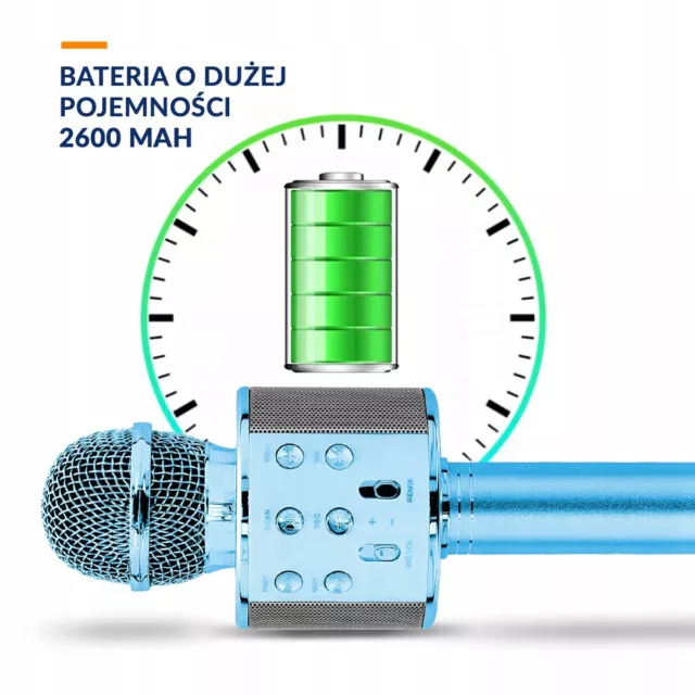 Drahtloses Karaoke-Mikrofon Bluetooth Lautsprecher Für Geschenk Blau 3