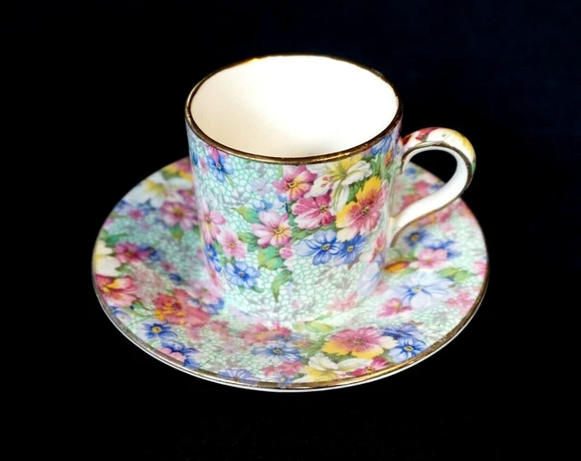 Beautiful Royal Winton Grimwades Chintz Marion Demitasse And Saucer