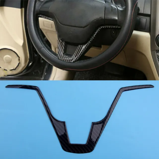 Carbon Fiber Steering Wheel Trim Cover Fits For Honda CRV CR-V 2007-2011