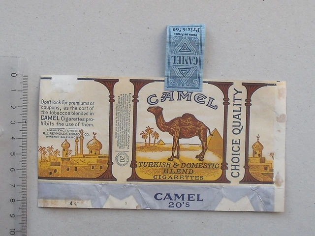 TABAC AUTHENTIQUE PAQUET 20 cigarettes vide ancien CAMEL: PRIX EN