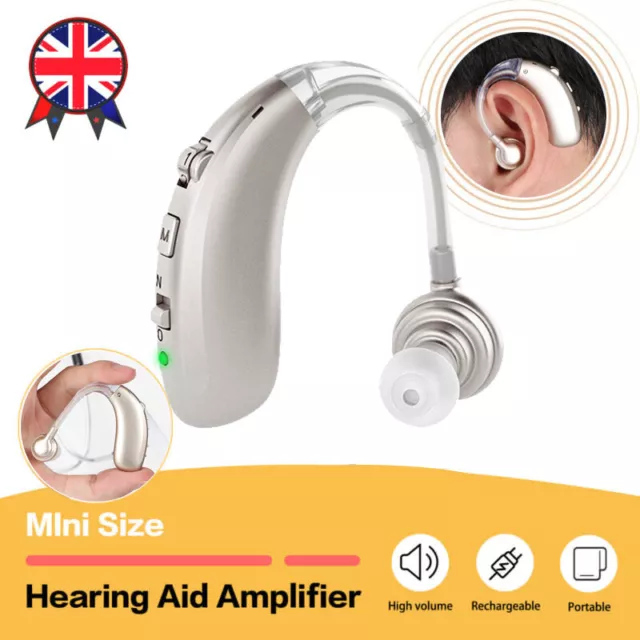 Rechargeable Digital Hearing Aid Aids Kit Behind the Ear Sound Voice Amplifier