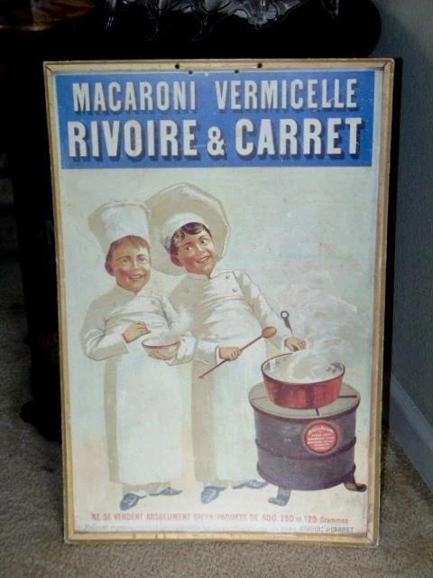 Vintage Advertising RIVOIRE & CARRET Macaroni Pasta POSTER, Bernard Carant PARIS