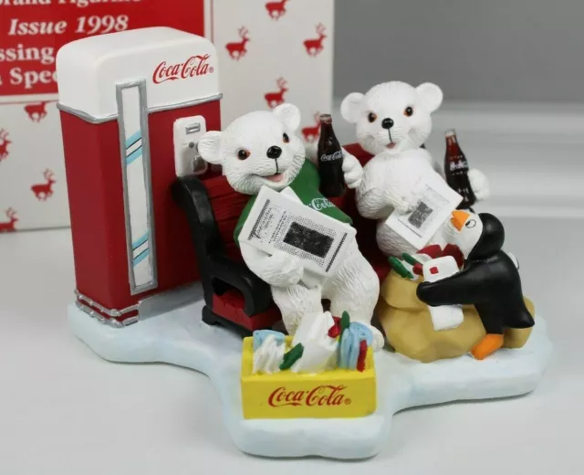 Coca-Cola Brand Polar Bear Cubs Passing The Day In A Special Way Figurine 1998