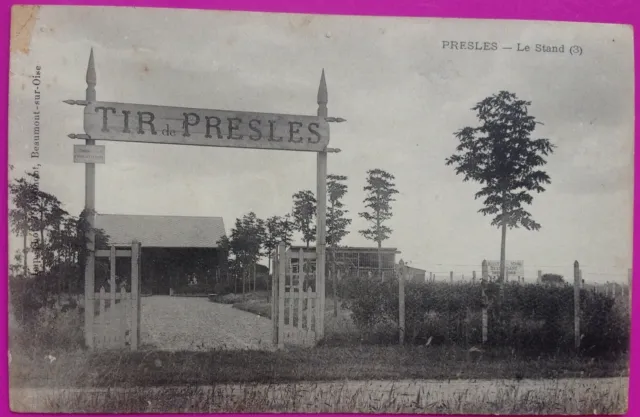 Cpa Presles Stand de Tir 1914 Carte Postale 95 Val d'Oise Rare