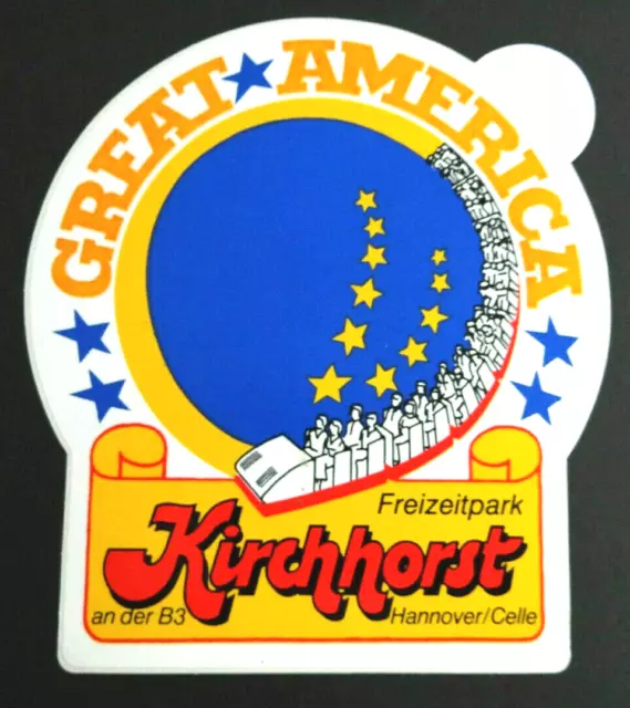 Werbe-Aufkleber Great America Achterbahn Freizeitpark Kirchhorst Hannover Celle