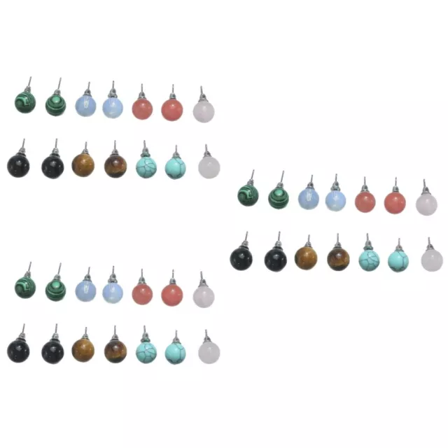 21 Pairs Natural Stone Earrings Miss Pearls for Women Turquoise Jewelry