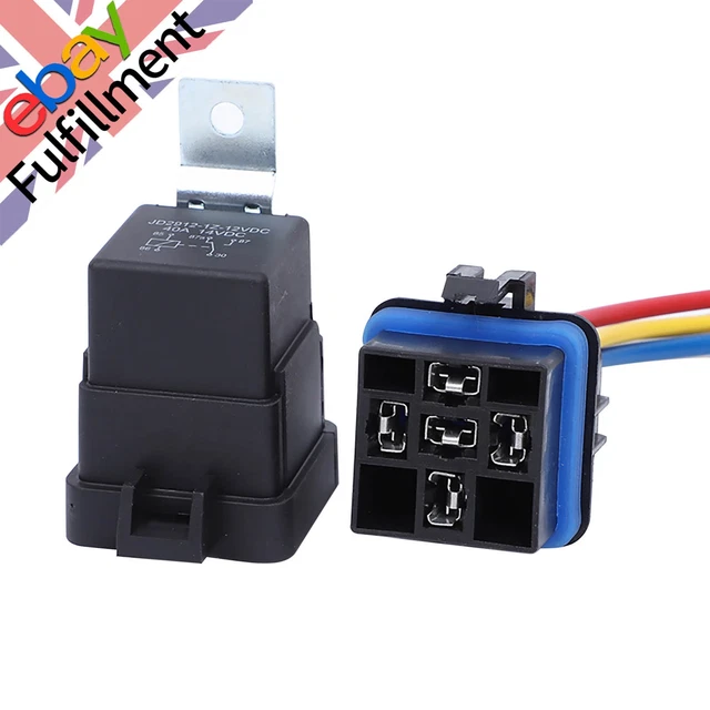 Kit Rel&egrave; 5 Pin 12V 30/40A SPDT Con Cablaggio E Zoccolo &ndash; Xotic Tech