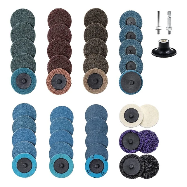 44-Piece Roll Lock 2 Inch Sanding Disc Set, Finishing Disc, Change Disc wit W7O9