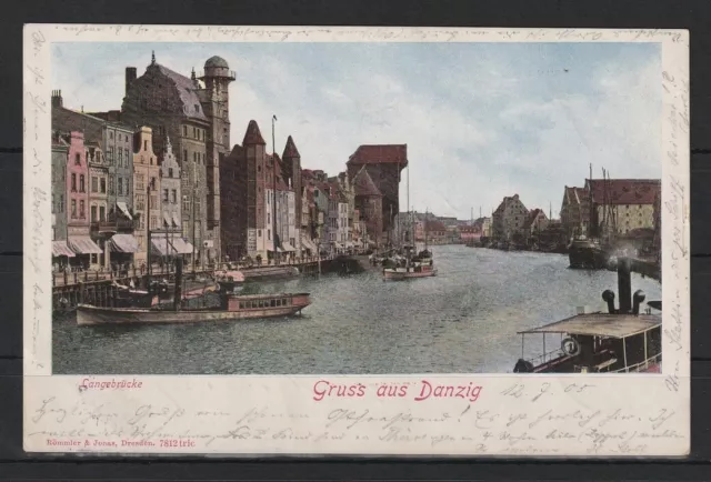 AK Gruss aus Danzig, Langebrücke, 1905 #1096277