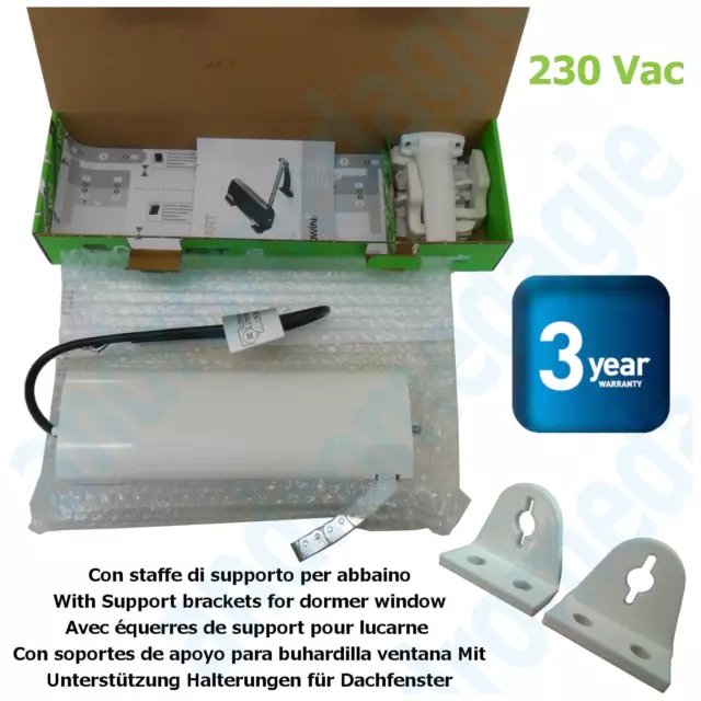 SMART 230V BLANCO + SOPORTES PARA CLARABOJOS Actuador ventana de techo abovedada