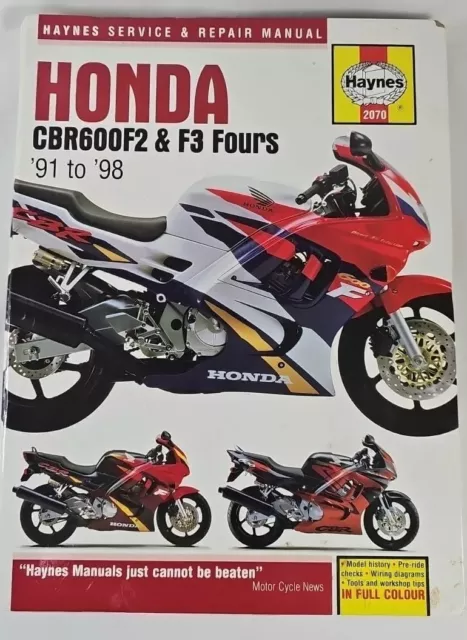 Haynes Manual 2070 - Honda CBR600F2 & F3 Fours, '91 to '98