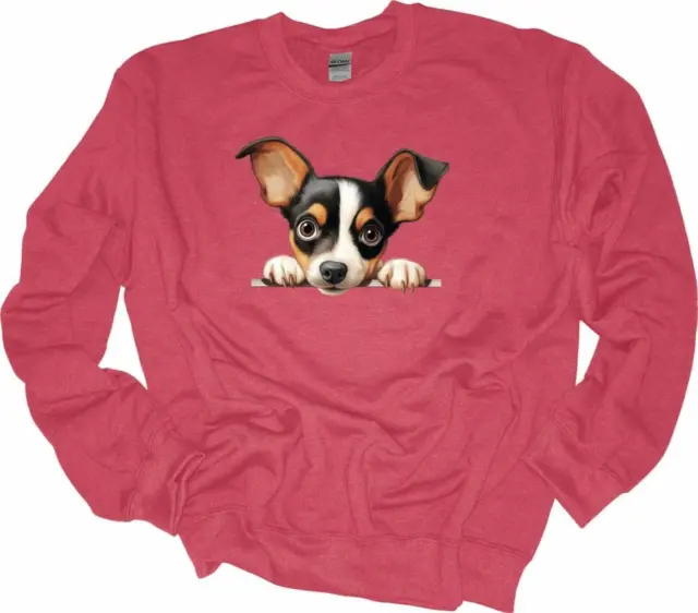 Peeking Toy Fox Terrier Dog Sweatshirt Dog Lover Shirt