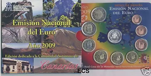 Spanien offiz. Euro-KMS 2009 Canarias 5,88 € inkl. 2 € GM WWU u. Silbermedaille