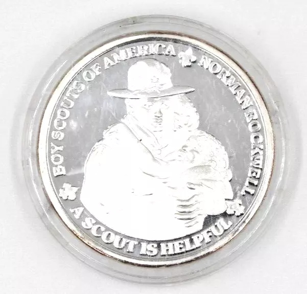 COMMEMORATIVE GLACIER'S EDGE Council SilverTone Coin Norman Rockwell WI