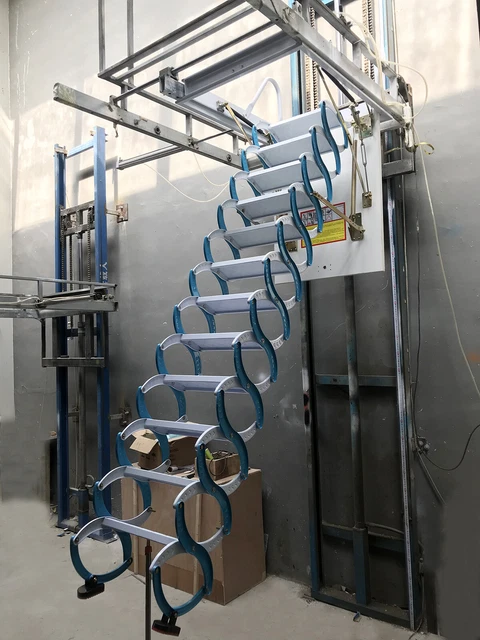 ATTIC SLIDING LOFT Access Ladder Stairs Folding Loft Ladder Frame ...