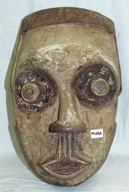 Kuba Wooden Pwoom Itok Mask-Southeastern Congo-Circa : 1900 Ad To 1930 Ad