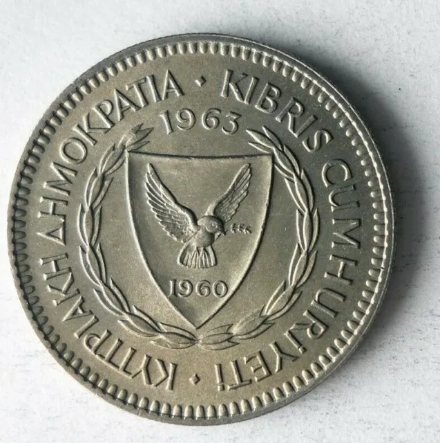 1963 CYPRUS 50 MILS - Excellent Collectible Coin - FREE SHIP - Bin #338