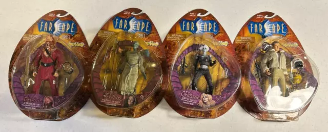 (4) 2000 Farscape Toy Vault Figures ~ Chiana / Chrichton / D'Argo / Zhaan Oralla