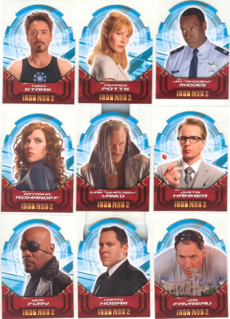 Iron Man 2 - "Actors Die-Cut Cards" Set of 9 Chase Cards #AH1-9