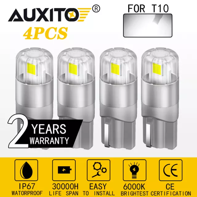 4x AUXITO Super Bright Canbus T10 194 168 LED light Bulb 6000K white SMD 2825 US