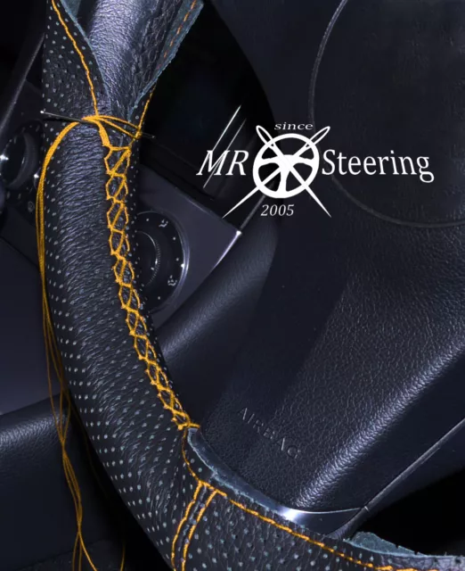 Für Mazda RX8 2003 + Perforiert Leder Lenkrad Abdeckung Gelb Doppel Naht