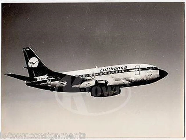 Lufthansa Airlines Boeing 737 Twin Engine Vintage Aviation Advertising Photo