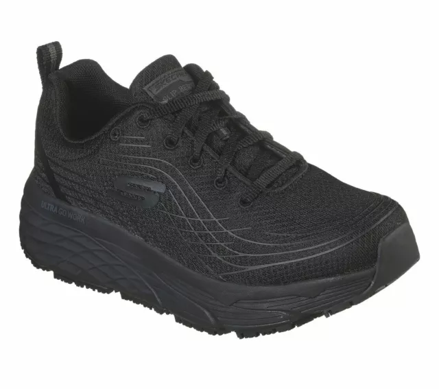 Skechers Black Shoe Women Work Memory Foam Comfort Slip Resistant Cushion 108016