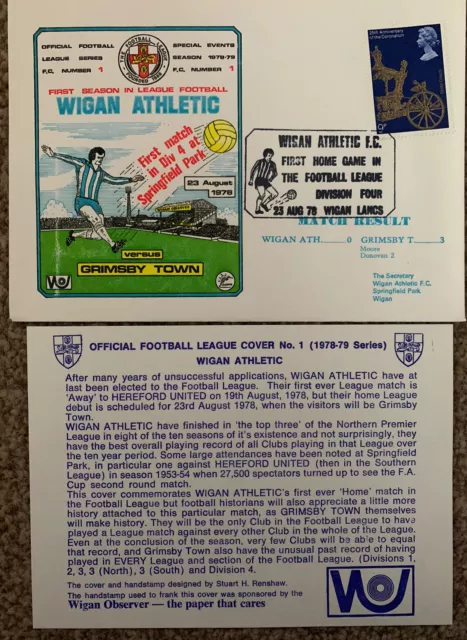 Wigan Athletic V Grimsby Town 1978 First Day Cover