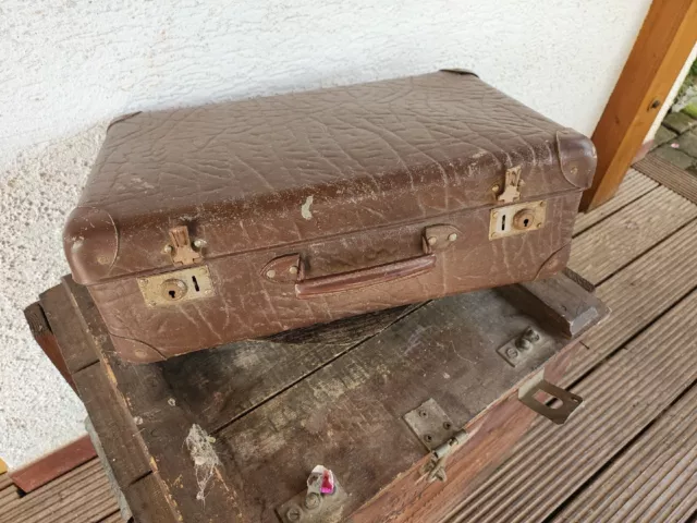 alter Koffer Reisekoffer 50er Jahre Oldtimer Requisite Deko  673A