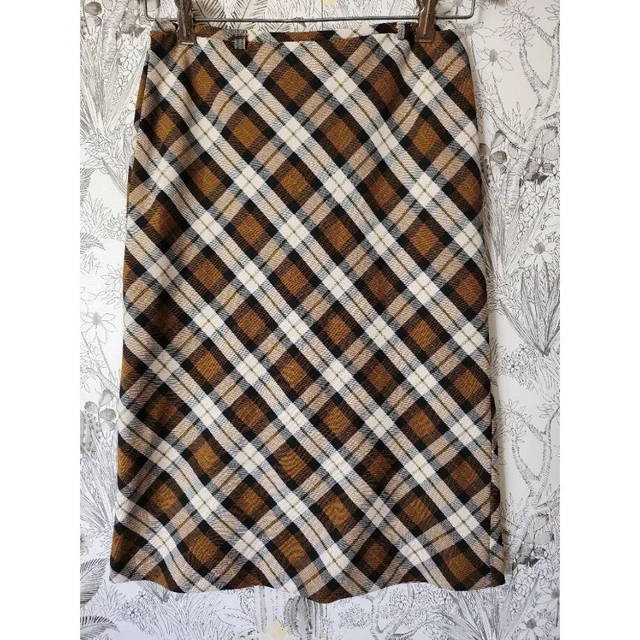 Plaid Knit Pencil Skirt | laque.vn