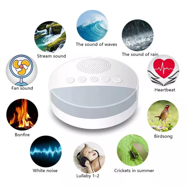 Baby White Noise Machine Schlafmaschine Schlaf Sound Player Nachtleuchte Time F1