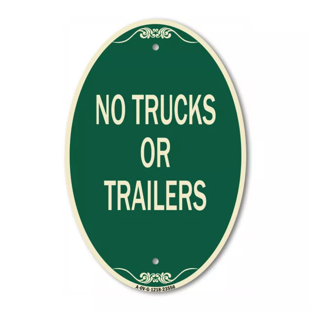 SignMission Designer Series Sign - No Trucks or Trailers 12" x 18" Aluminum Sign