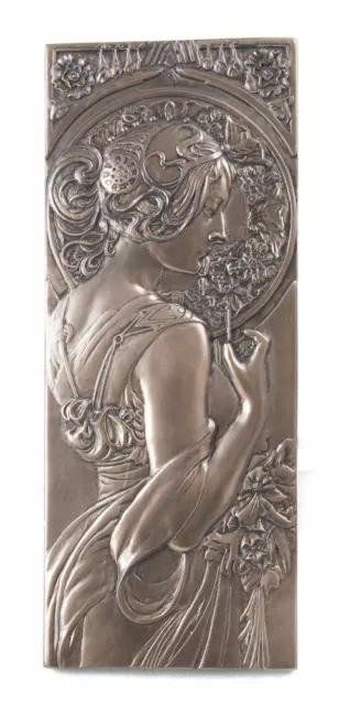 Beautiful Art Nouveau Style Wall Plaque Cold Cast Bronze Wall Art Brand New