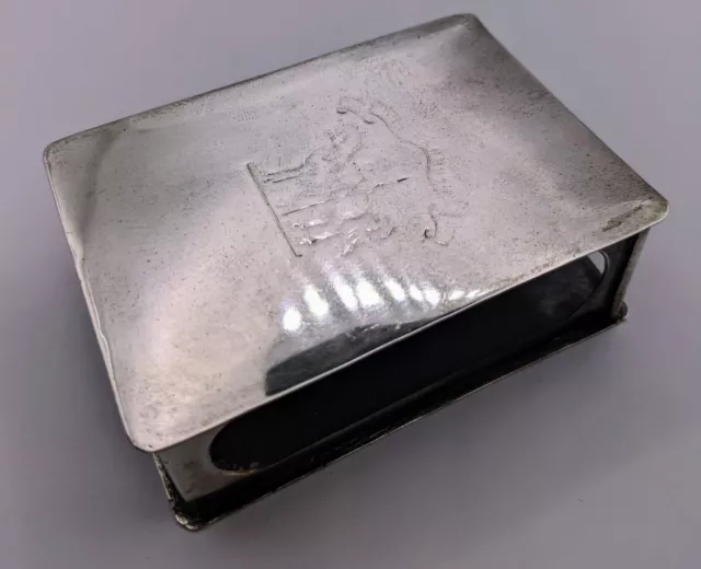 Larger Antique Scottish Sterling Silver Matchbox Holder Edinburgh c1888- OBA337 3