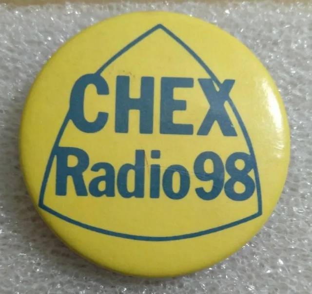 CHEX Radio 98 Advertising Pinback Button - Approximately 2.25" Across