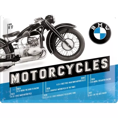 Blechschild BMW Motorrad  Time 30x40 cm gewölbt geprägt Werbung Schild  NEU/OVP