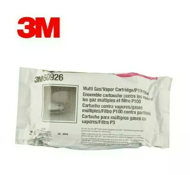 3M 60926 Multi Gas/Organic Vapor Cartridge/Filter P1OO 1 Package of 2 Cartridges