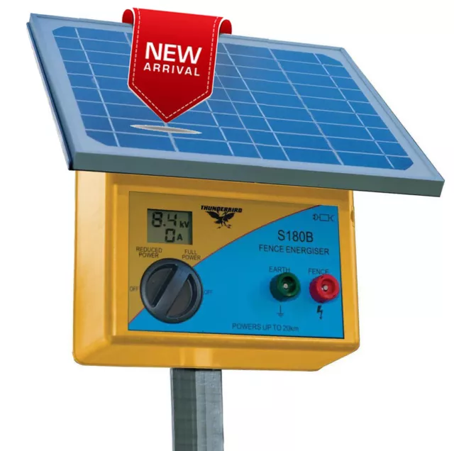 20km S185B SOLAR Powered Electric Fence ENERGISER Thunderbird RRP $799.23