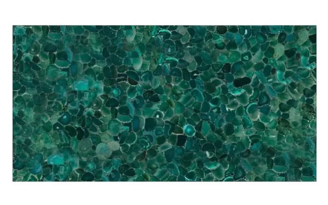 Marble Coffee Table Top Green Agate Stone Resin Art Garden Side Table for Hotel